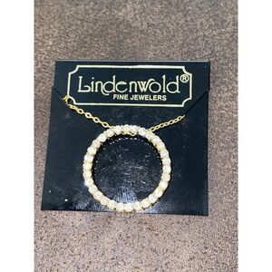 Vintage Gold Plated Rhinestone Necklace Lindenwold‎ Fine Jewelers